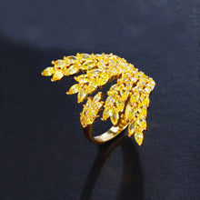 Load image into Gallery viewer, Image shows Miriam Starburst Ring against a black background.