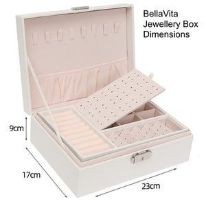 Image shows dimensions of BellaVita Jewellery Box.