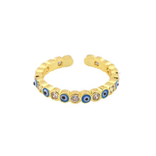 Load image into Gallery viewer, Image shows Blue gold-tone ring.
