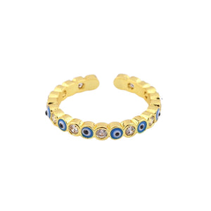Image shows Blue gold-tone ring.