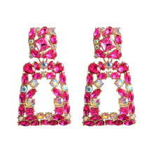 Load image into Gallery viewer, Image shows Cerise Pink Jenny Drop Earrings product photo on white background.
