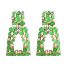 Load image into Gallery viewer, Image shows Chartreuse Green Jenny Drop Earrings product photo on white background.
