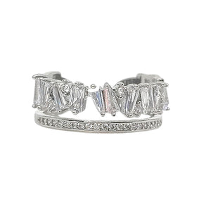 Image shows silver finish Cynthia Ring product photo.