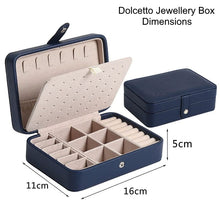 Load image into Gallery viewer, Image shows dimensions of Dolcetto Jewellery Box.
