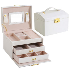 Image shows Ice White Empress Jewellery Box against a white background.