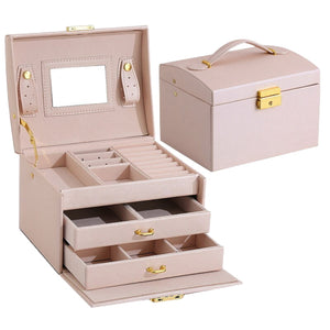 Image shows Pebble Pink Empress Jewellery Box against a white background.