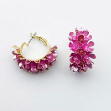 Load image into Gallery viewer, Image shows Rose Pink Erica Drop Earrings against a grey background.
