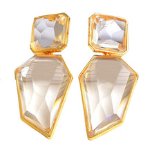 Load image into Gallery viewer, Image shows Crystal Clear Janine Drop Earrings against a white background.
