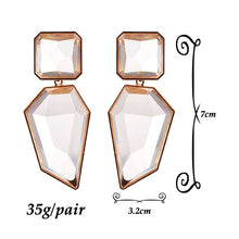 Load image into Gallery viewer, Image shows dimensions of Janine Drop Earrings.

