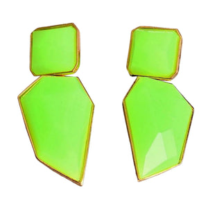 Image shows Jade Green Janine Drop Earrings against a white background.
