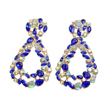 Load image into Gallery viewer, Image shows blue Josesphine Teardrop Earrings on a white background.
