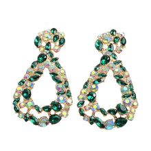 Load image into Gallery viewer, Image shows green Josesphine Teardrop Earrings on a white background.
