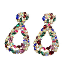 Load image into Gallery viewer, Image shows multicolour Josesphine Teardrop Earrings on a white background.
