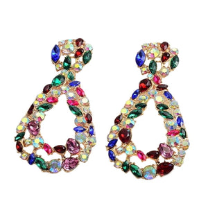 Image shows multicolour Josesphine Teardrop Earrings on a white background.