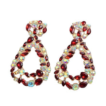 Load image into Gallery viewer, Image shows red Josesphine Teardrop Earrings on a white background.

