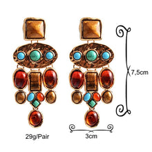 Load image into Gallery viewer, Image shows the dimensions of the Joslin Dangle Earrings.
