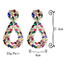 Load image into Gallery viewer, Image shows dimensions of Josephine Teardrop Earrings.
