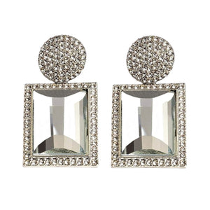 Image shows silver Margot Statement Earrings on a white background.