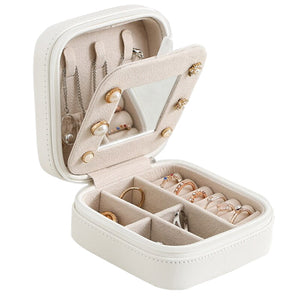 Image shows Ice White Piccolino Jewellery Case against white background.