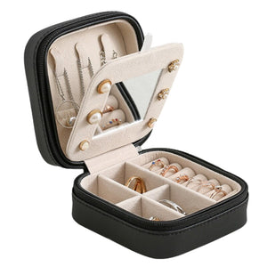 Image shows Midnight Black Piccolino Jewellery Case against white background.