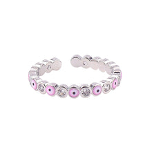 Load image into Gallery viewer, Image shows Pink silver-tone ring.
