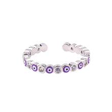 Load image into Gallery viewer, Image shows Purple silver-tone ring.
