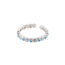 Load image into Gallery viewer, Image shows Sky Blue silver-tone ring.
