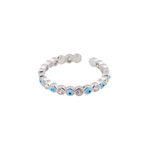 Image shows Sky Blue silver-tone ring.